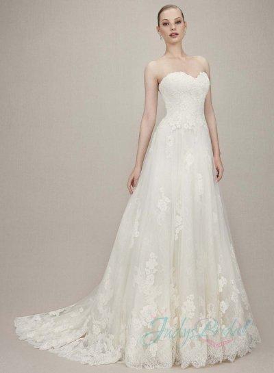 Hochzeit - JW16075 Fairy sweetheart neck princess lace ball gown