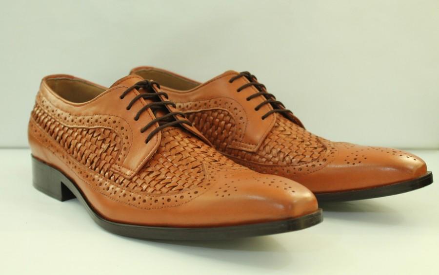 Свадьба - MENS TAN BROWN LACE UP OXFORD SHOES