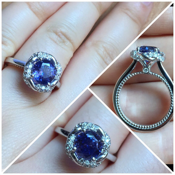 زفاف - Cleopatra ring, Unique Ring, Sapphire with Alexandrite Effect, Color changing Effect, One of a kind, Rare ring,  Wedding and Engagement ring