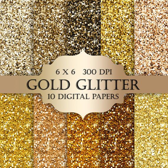 زفاف - Gold glitter digital paper -  Glitter gold, Scrapbooking Digital Paper, gold textures, glitter backgrounds, gold sparkle for invitations