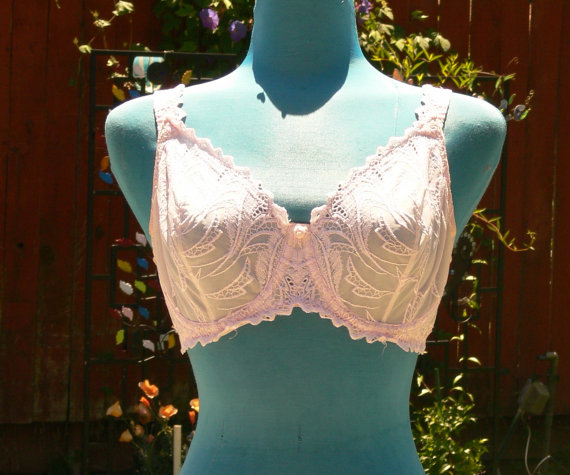 Mariage - pink  sheer bra size 38d
