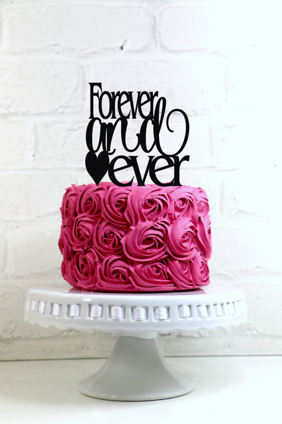 زفاف - Forever and Ever Wedding Cake Topper or Sign