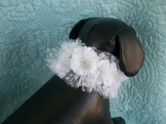 Свадьба - Wedding Dog Collar  Shabby Chic and Original Custom Made