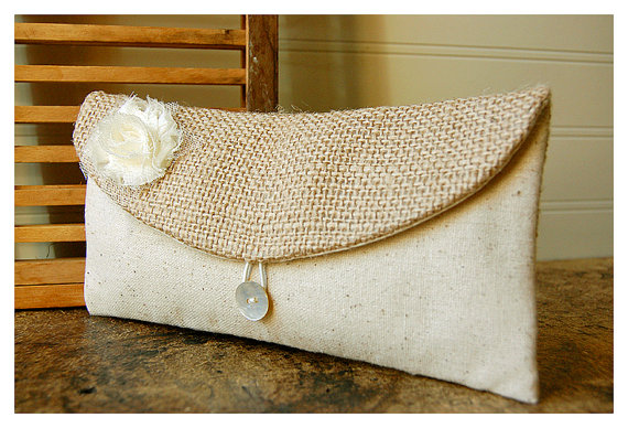 Hochzeit - ivory tan clutch burlap lace blue rustic black,gold gray purse wedding shabby white rose flower bag Personalize Bridesmaid gift MakeUp
