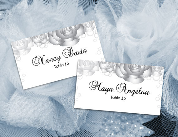 Hochzeit - DIY Printable Wedding Place Name Card Template 