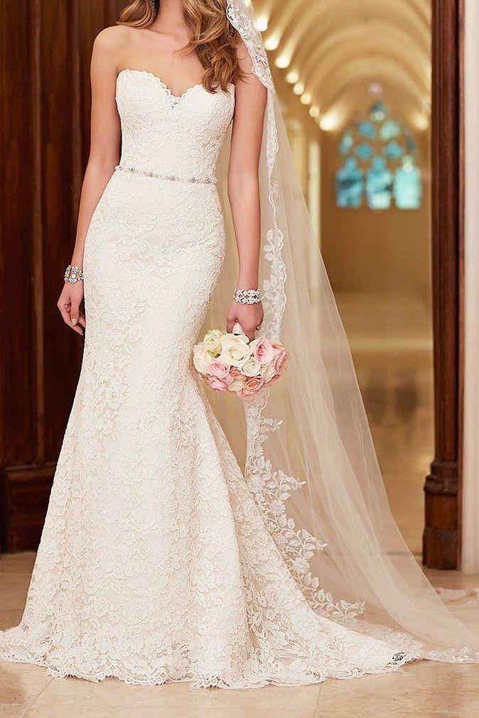 Mariage - Romantic Lace Over Satin Wedding Dress From Stella York 