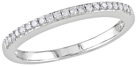 Wedding - Tevolio 0.1 CT.T.W. Round Diamond Shared Prong Wedding Ring in 10K White Gold (GH I2:I3)