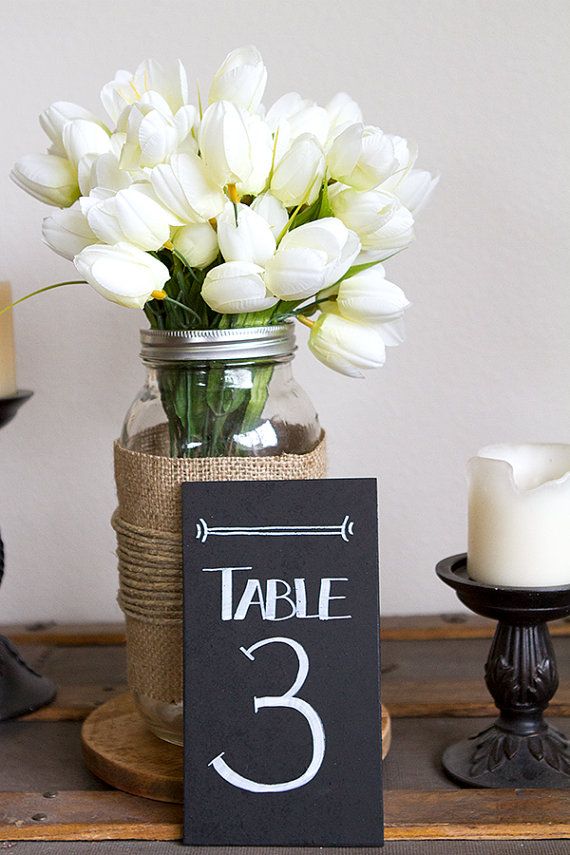 Hochzeit - Chalkboard Table Numbers - Wedding Table Numbers - Cottage Chic Table Numbers - Chalkboard Paint Wedding Numbers