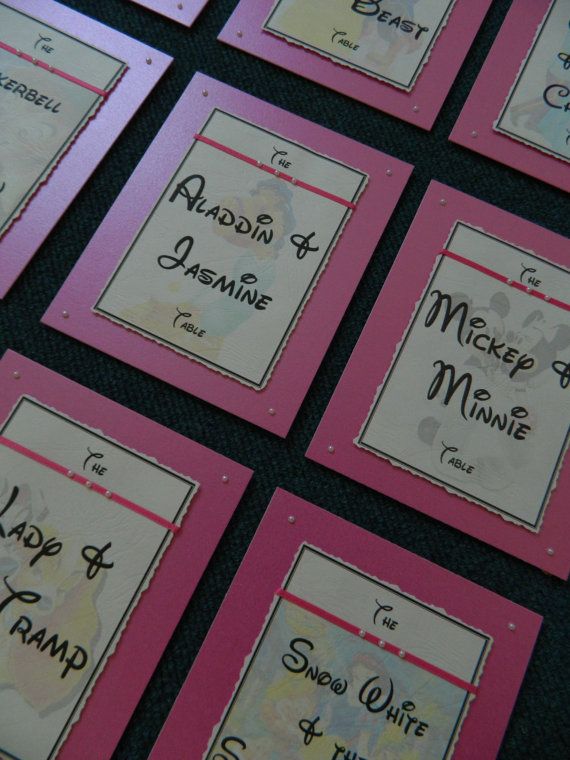 Mariage - Disney Themed Wedding Table Names. Fuchsia And Ivory