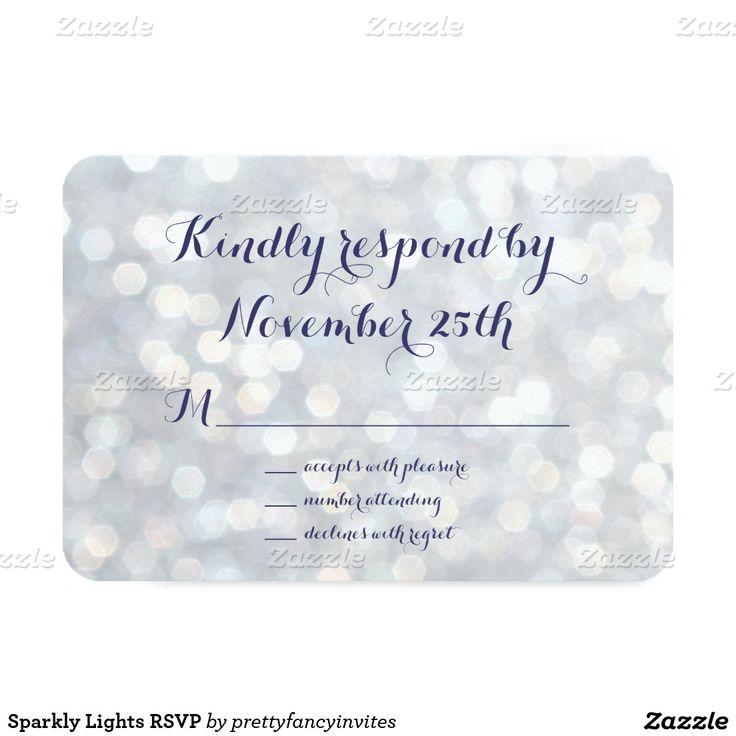 Mariage - Sparkly Lights RSVP 3.5x5 Paper Invitation Card