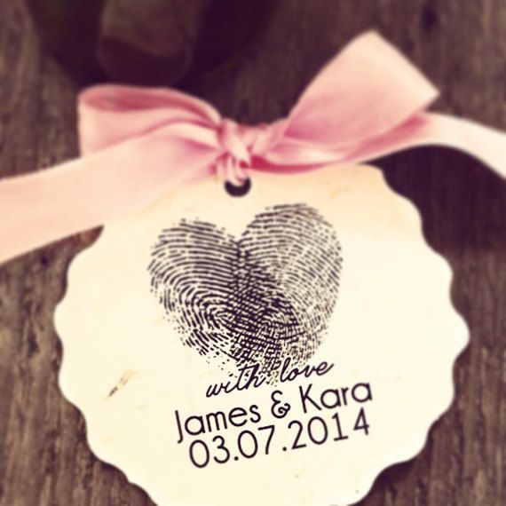 Wedding - Heart Thumbprint - Save The Date- Personalized Wooden Stamp - Wedding - Address