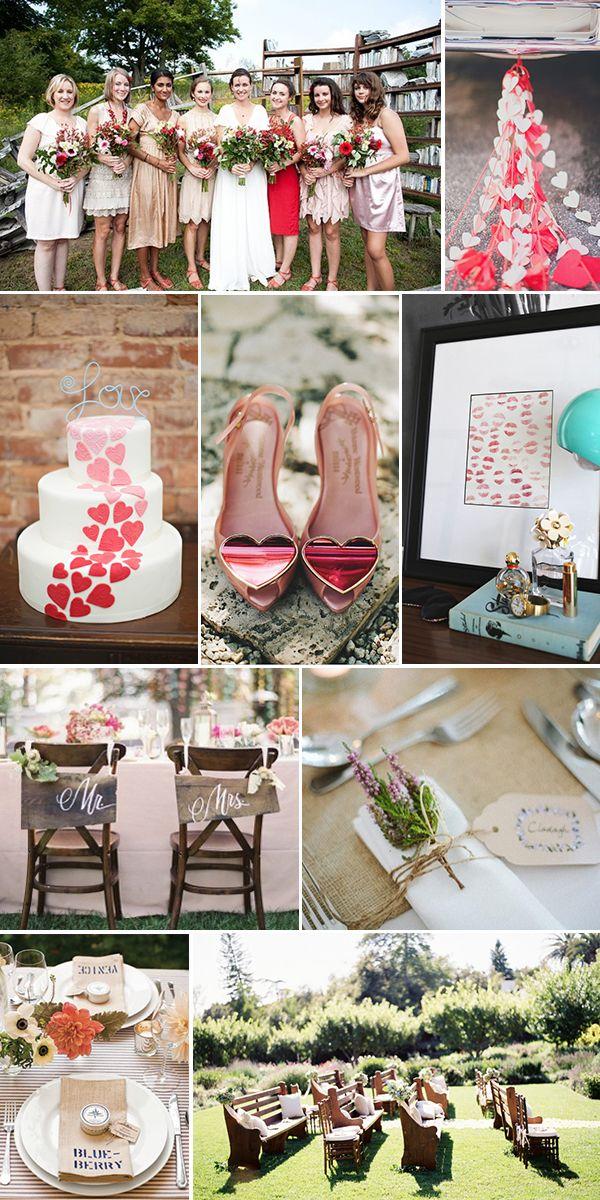 Свадьба - Balancing A Valentine's Wedding Theme With A Mix Of Natural Tones & Textures