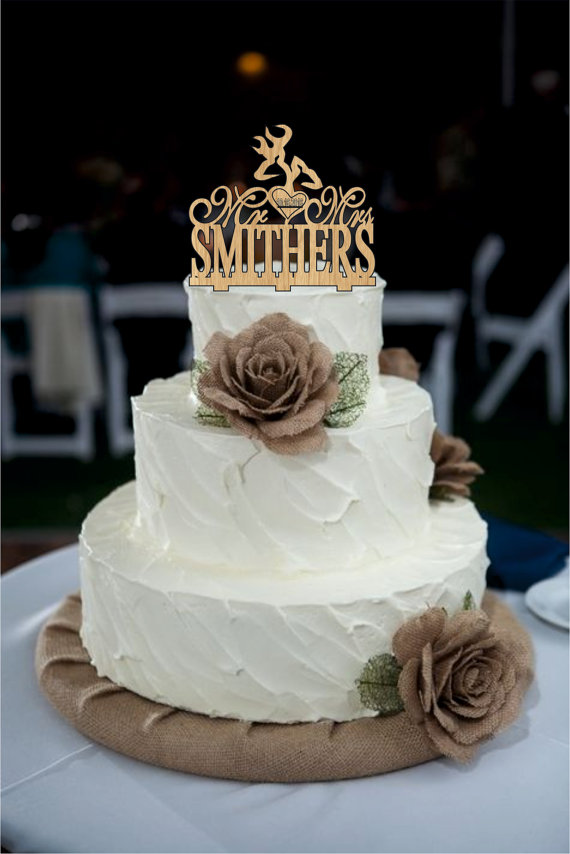 Wedding - Deer Wedding Cake Topper - Country Wedding Cake Topper - rustic wedding cake topper - shabby chic- redneck - cowboy - outdoor - western