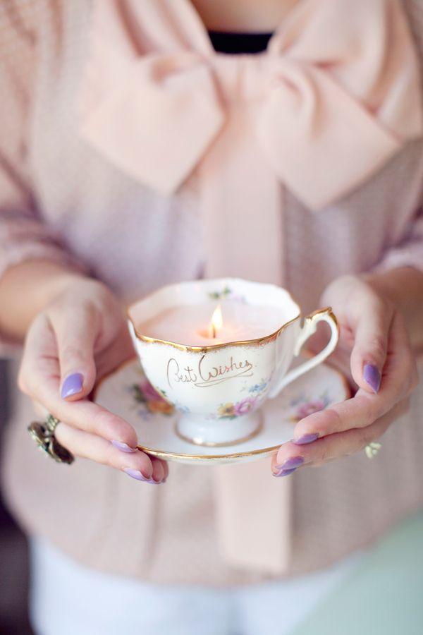 Свадьба - Vintage Tea Cup Candles