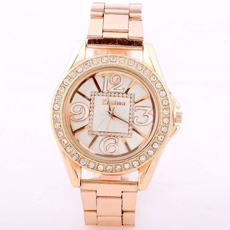 Mariage - Free Shipping Trend Girls Rose Gold Watch, Women Luxurious Rhinestone Watch Free Transport - Jewelrer.com