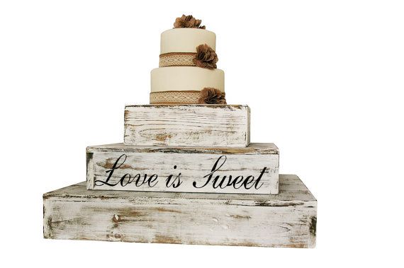 Mariage - Distressed White Rustic Wedding Country Barn Farmhouse Wedding Cake Cupcake Stand 3 Tier Rustic Wooden Country Cake Cupcake Stand
