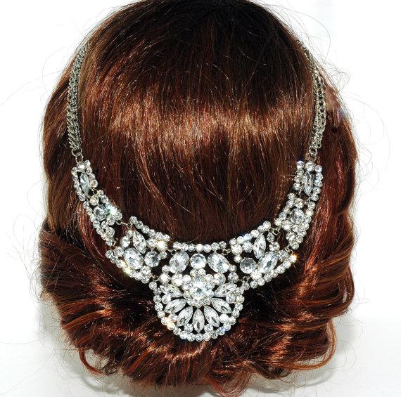 Hochzeit - Wedding Hair Jewelry, Bridal Headpiece, Hair Chain Headpiece, Wedding Headband, Hair Accessories