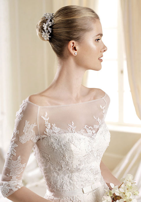 Mariage - embroidery empire sweetheart chapel train wedding dress - bessprom.com