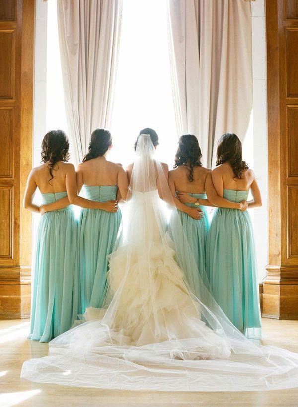 Mariage - Chic Blue Bridesmaid Dresses 2015 Elegant A Line Sweetheart Long Bridesmaid Gown For Beach Summer Wedding From Meetdresses