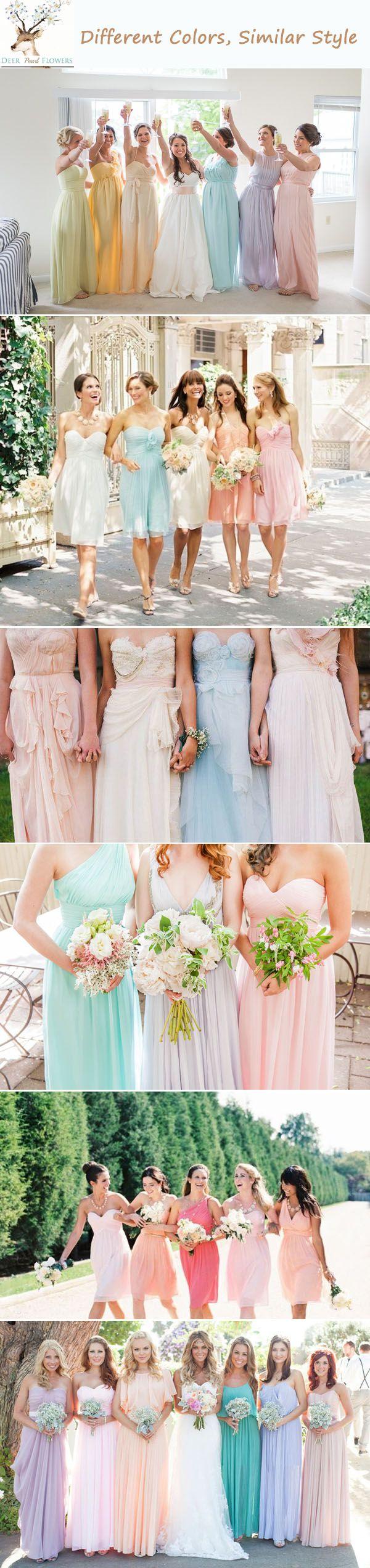 Свадьба - Top 6 Ways To Do Mismatched Bridesmaid Dresses