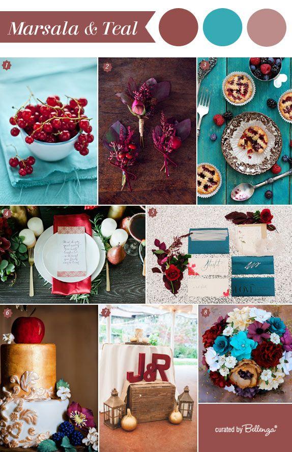 Mariage - Marsala And Teal: Fall Wedding Palette Inspiration!