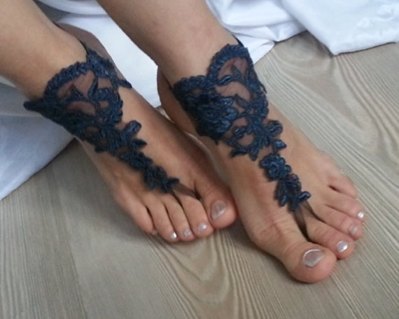 Свадьба - bridal anklet, smoked Beach wedding barefoot sandals, bangle, wedding anklet, free ship, anklet, bridal, wedding
