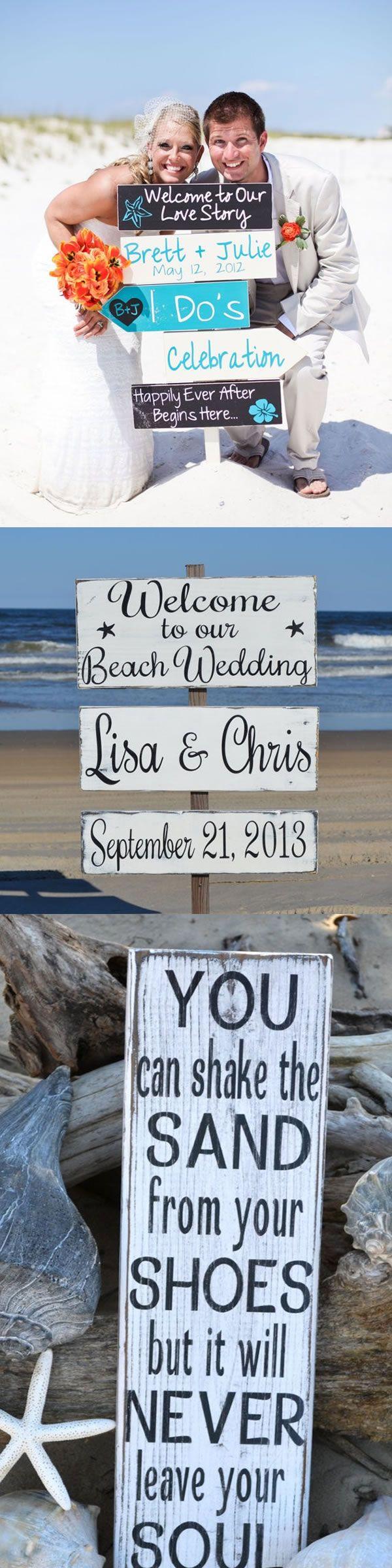 Hochzeit - Beach Wedding Decor Sign - Dreamyweddingideas.com