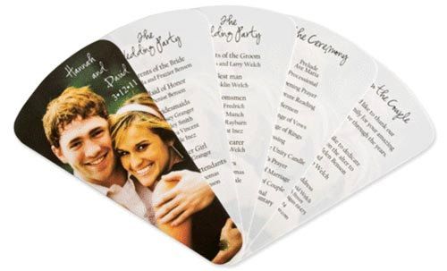 Свадьба - Wedding Program: Fan Wedding Program With Custom Photo Cover