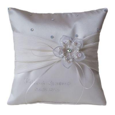 Wedding - 3D Flower Ivory Wedding Ring Cushion**(sf)