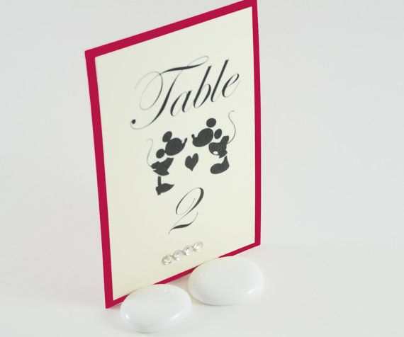 Mariage - Mickey Mouse Table Numbers, Disney Theme Weddings, Mickey Mouse And Minnie Weddings , 4x6 - Set Of 10