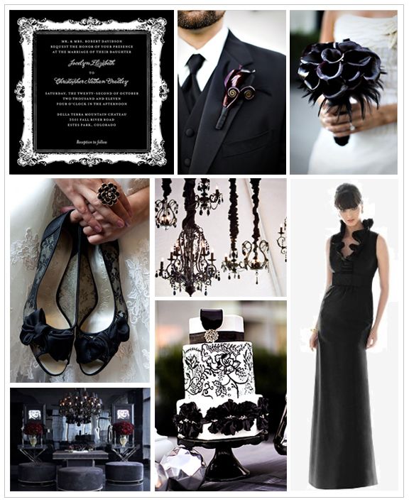 Hochzeit - Gothic Glam Wedding Inspiration Board