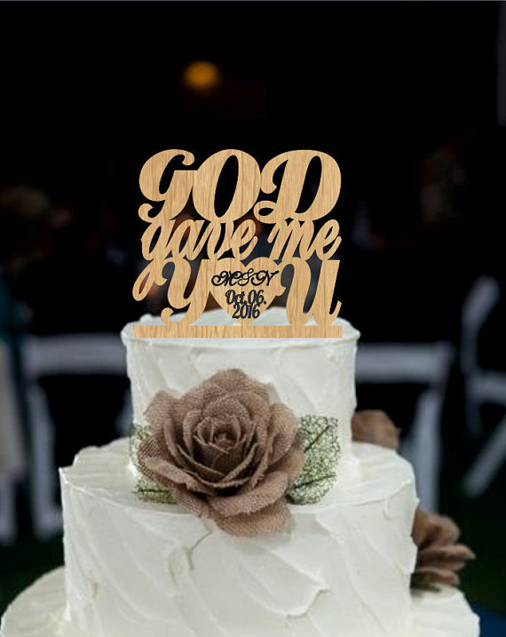 Hochzeit - Wedding Cake Topper, God Gave Me You CakeTopper, Wedding decoration, Cake decor