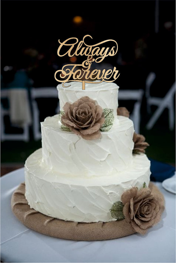 زفاف - Always and Forever Wedding Cake Toppers - natural wood or acrylic cake toppers - rustic wedding cake toppers - Monogram love cake toppers