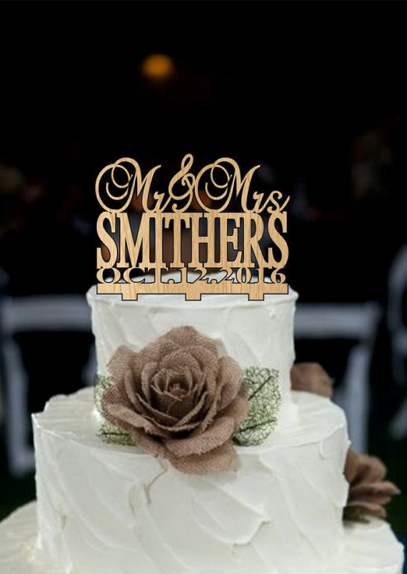 زفاف - Personalized Mr and Mrs Custom Wedding Cake Topper with your last name and event day - Monogram Wedding Cake Topper - Mr and Mrs Cake Topper