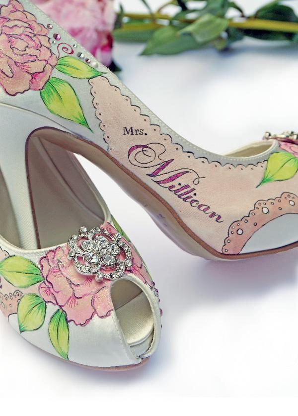 Свадьба - Amazing And Unique Hand Painted Wedding Shoes From Le Soulier
