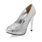 Hochzeit - Women's Wedding Shoes Heels/Peep Toe Heels Wedding Black/Silver/Gold