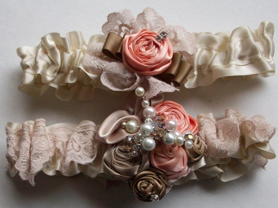 Wedding - Bridal Garter- Vintage Wedding Garter And Toss Heirloom Garter Set With Pearls And Crystals-Rachel