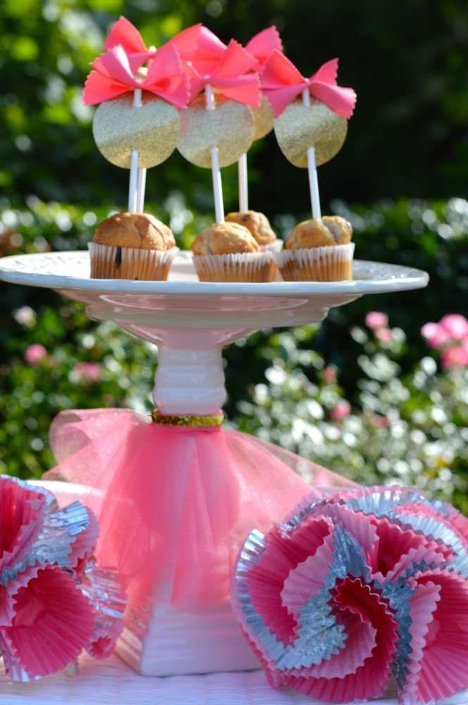 Wedding - Pink And Gold Treat Stand Party Ideas
