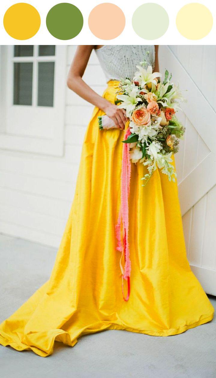 Hochzeit - Color Me Inspired: Yellow And Green Wedding Look!