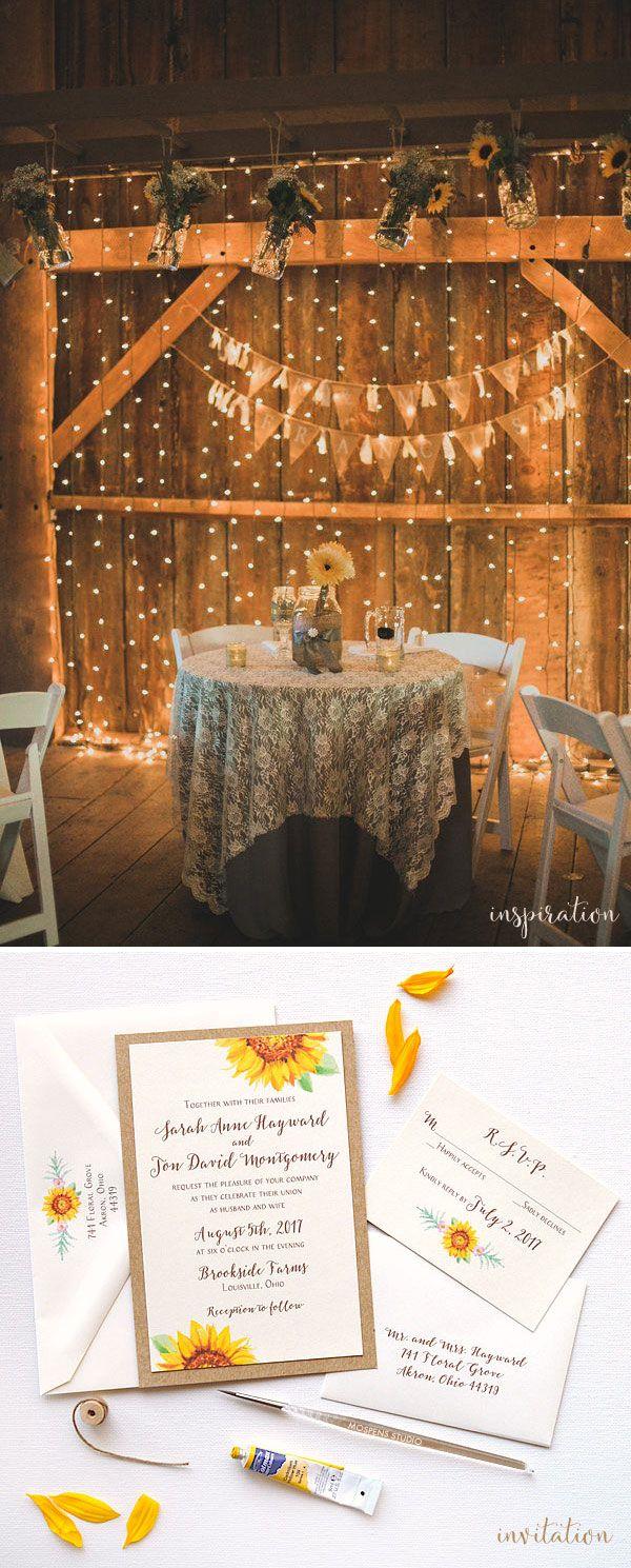 Свадьба - Rustic Sunflower Wedding Inspiration - Custom Save The Dates, Unique Wedding Invitations & Personalized Stationery