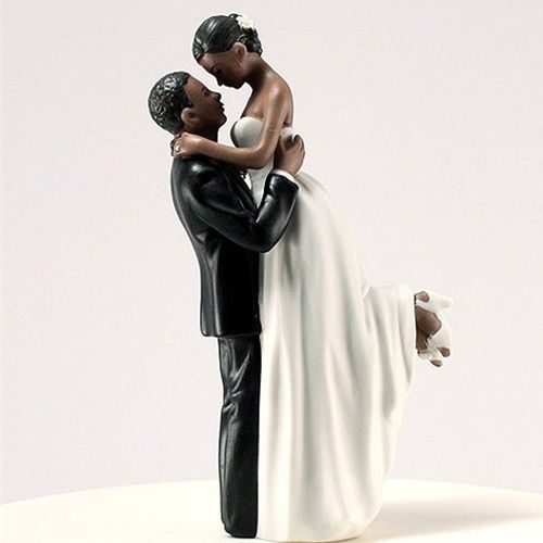 Wedding - True Romance African American Couple Wedding Cake Topper