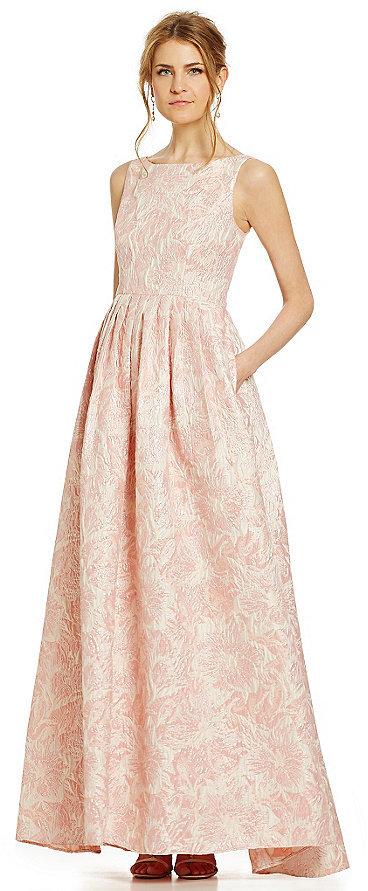 Wedding - Adrianna Papell Floral Metallic Jacquard Gown