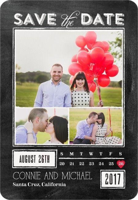 Hochzeit - Chalked Promise - Save The Date Magnets In Black 
