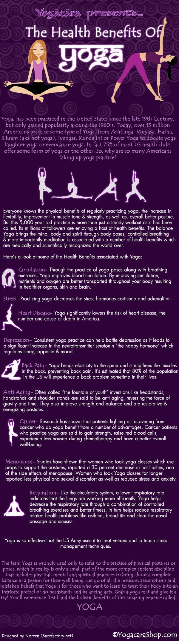 Hochzeit - Health Benefits Of Yoga (Infographic)