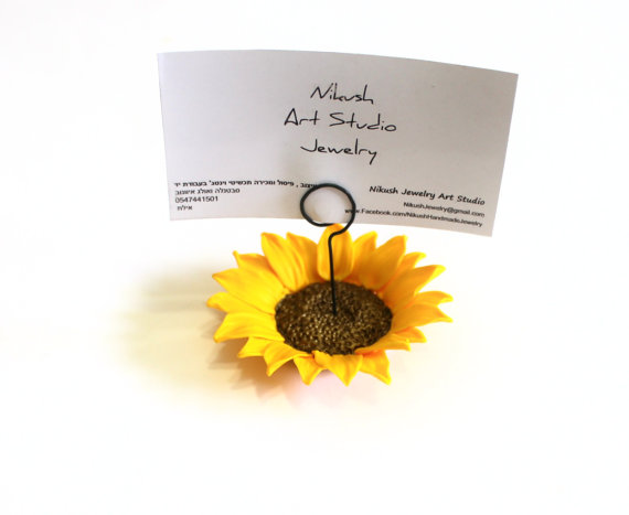 Hochzeit - Place Card Holders Sunflower by Nikush Studio