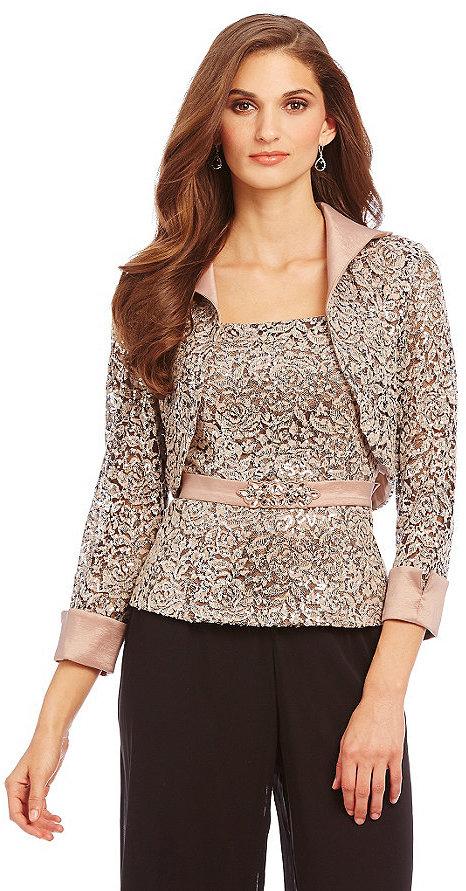 Wedding - J.R. Nites 2-Piece Sequined Lace Blouse