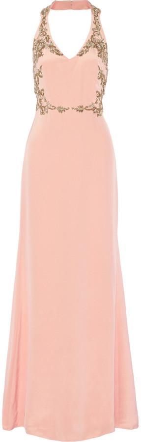 Свадьба - Marchesa Notte Embellished silk-crepe gown