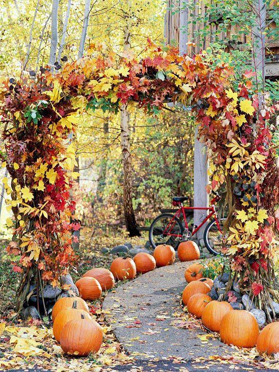 Wedding - Outdoor Halloween Decorating With Pumpkins