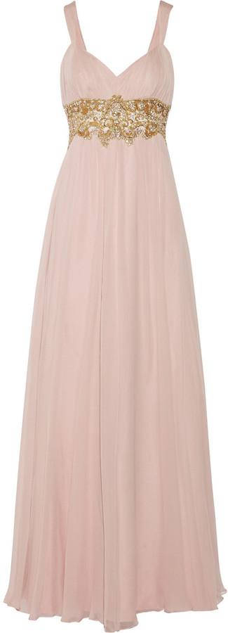 Wedding - Marchesa Notte Embellished silk-chiffon and crepe gown