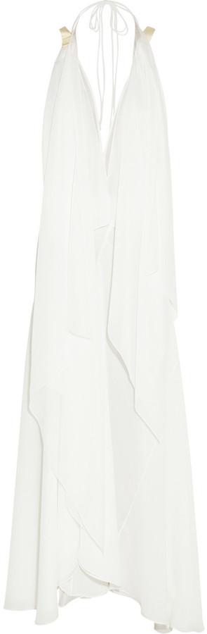 زفاف - Chloé Draped open-back crepe maxi dress